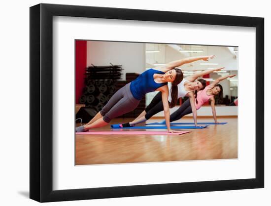 Side Plank Yoga Pose by Three Women-AntonioDiaz-Framed Photographic Print