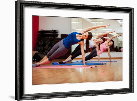 Side Plank Yoga Pose by Three Women-AntonioDiaz-Framed Photographic Print