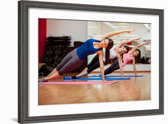 Side Plank Yoga Pose by Three Women-AntonioDiaz-Framed Photographic Print