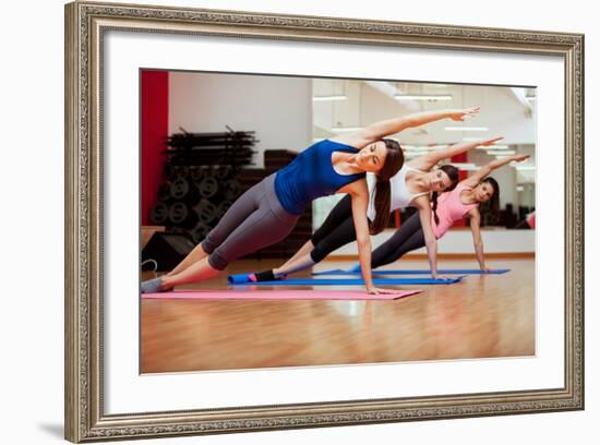 Side Plank Yoga Pose by Three Women-AntonioDiaz-Framed Photographic Print