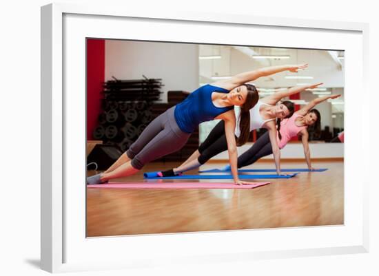 Side Plank Yoga Pose by Three Women-AntonioDiaz-Framed Photographic Print