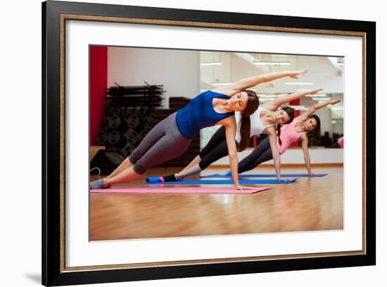 Side Plank Yoga Pose by Three Women-AntonioDiaz-Framed Photographic Print