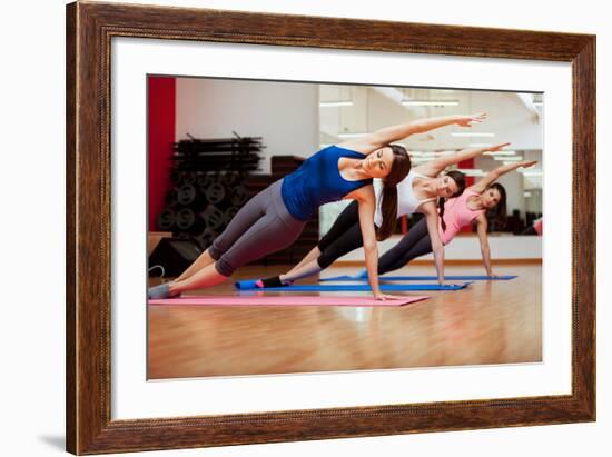Side Plank Yoga Pose by Three Women-AntonioDiaz-Framed Photographic Print