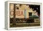 Side Profile of a Vintage Car on an Empty Street, Havana, Cuba-Keith Levit-Framed Premier Image Canvas