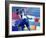 Side Profile of Runners Passing a Baton in a Relay Race-null-Framed Photographic Print