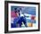 Side Profile of Runners Passing a Baton in a Relay Race-null-Framed Photographic Print