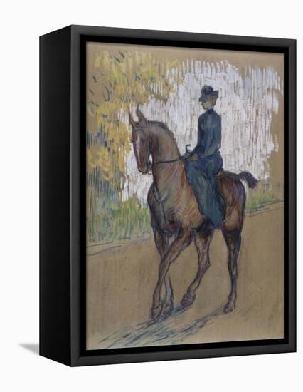 Side-Saddle-Henri de Toulouse-Lautrec-Framed Premier Image Canvas