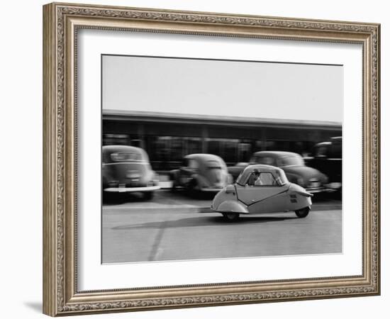 Side Shot of a German Made Messer Schmidt Driving Down the Road-Ralph Crane-Framed Photographic Print