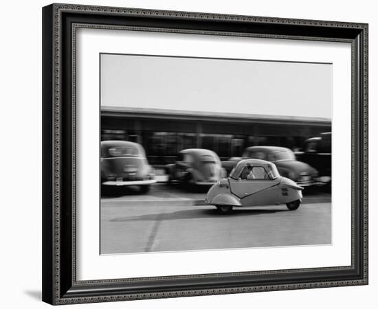 Side Shot of a German Made Messer Schmidt Driving Down the Road-Ralph Crane-Framed Photographic Print