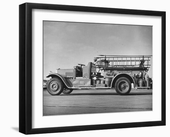 Side View of Army Fire Engine Truck-null-Framed Photographic Print