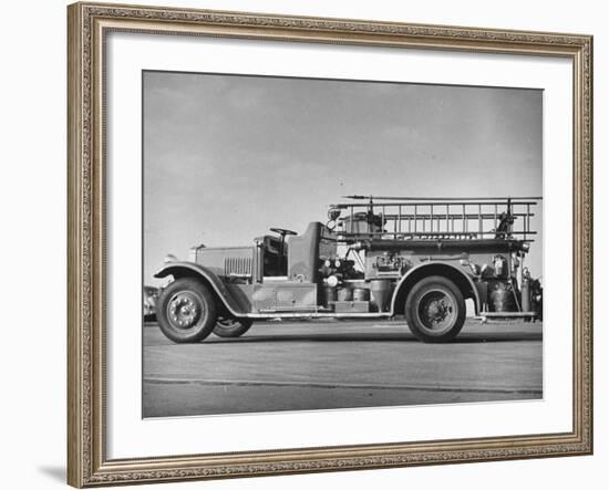 Side View of Army Fire Engine Truck-null-Framed Photographic Print