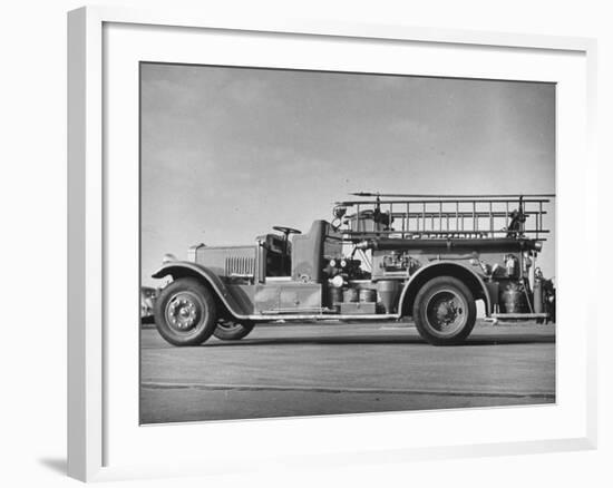 Side View of Army Fire Engine Truck-null-Framed Photographic Print