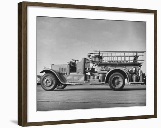 Side View of Army Fire Engine Truck-null-Framed Photographic Print