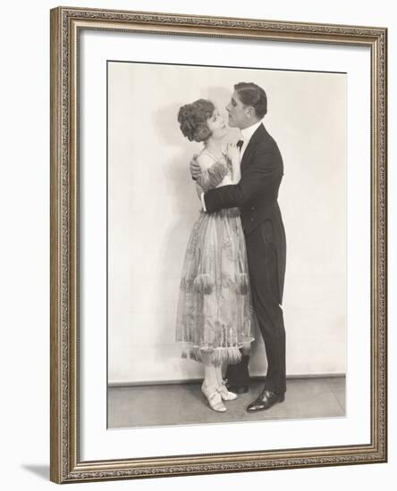 Side View of Romantic Couple Embracing-null-Framed Photo