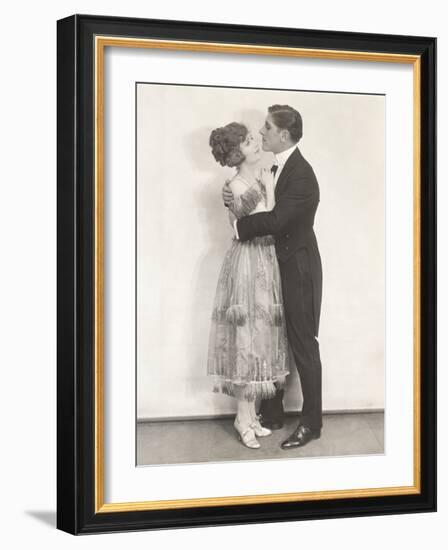 Side View of Romantic Couple Embracing-null-Framed Photo