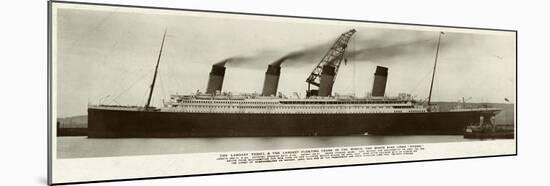 Side View of the Titanic with Smoke Coming Out of its Funnels-null-Mounted Giclee Print