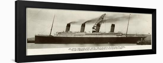 Side View of the Titanic with Smoke Coming Out of its Funnels-null-Framed Giclee Print