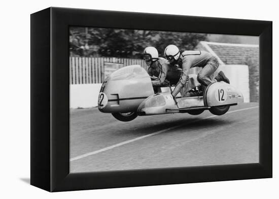 Sidecar TT Race, Isle of Man, 1970-null-Framed Premier Image Canvas