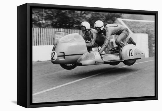 Sidecar TT Race, Isle of Man, 1970-null-Framed Premier Image Canvas