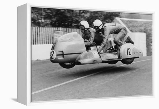 Sidecar TT Race, Isle of Man, 1970-null-Framed Premier Image Canvas