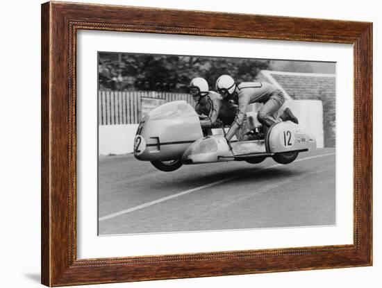 Sidecar TT Race, Isle of Man, 1970-null-Framed Photographic Print