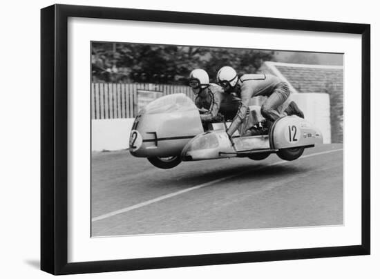 Sidecar TT Race, Isle of Man, 1970-null-Framed Photographic Print