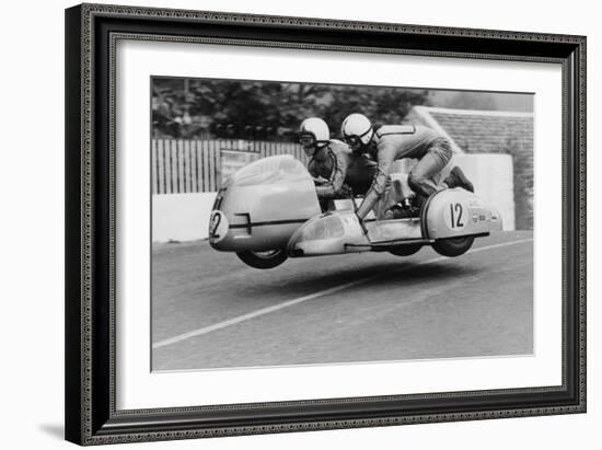 Sidecar TT Race, Isle of Man, 1970-null-Framed Photographic Print