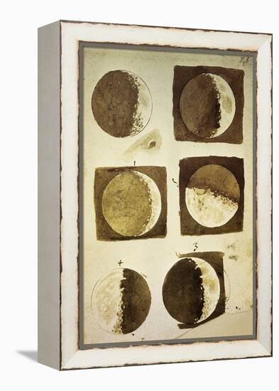 Sidereus Nuncius (Starry Messenger) with Drawings of Phases and Surface of Moon-Galileo Galilei-Framed Premier Image Canvas