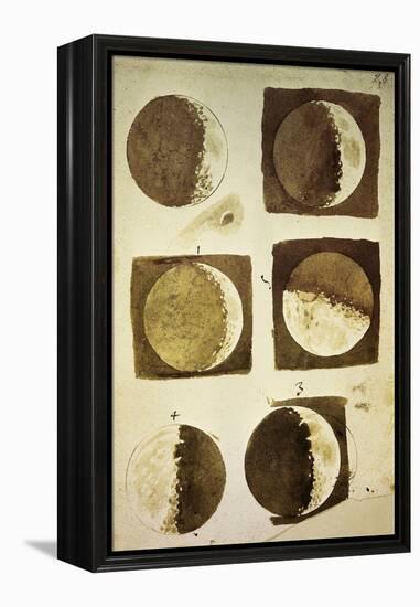 Sidereus Nuncius (Starry Messenger) with Drawings of Phases and Surface of Moon-Galileo Galilei-Framed Premier Image Canvas