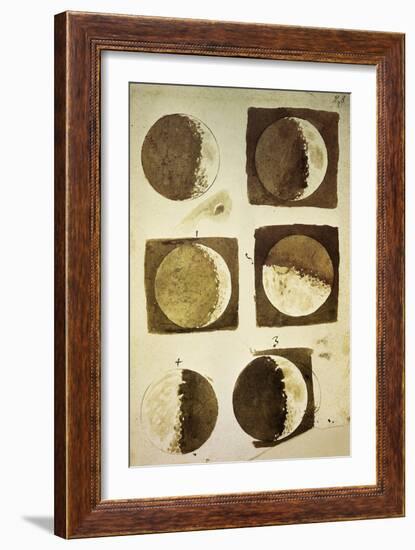 Sidereus Nuncius (Starry Messenger) with Drawings of Phases and Surface of Moon-Galileo Galilei-Framed Giclee Print