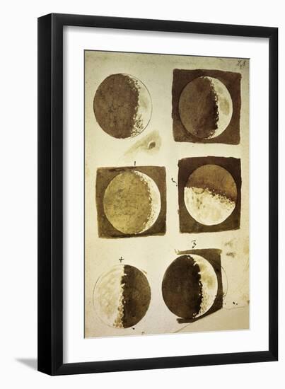 Sidereus Nuncius (Starry Messenger) with Drawings of Phases and Surface of Moon-Galileo Galilei-Framed Giclee Print