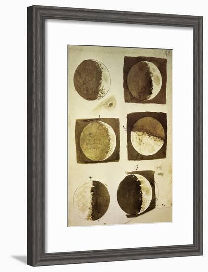 Sidereus Nuncius (Starry Messenger) with Drawings of Phases and Surface of Moon-Galileo Galilei-Framed Giclee Print