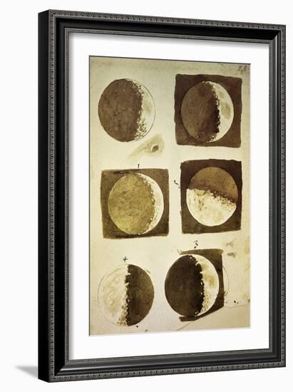 Sidereus Nuncius (Starry Messenger) with Drawings of Phases and Surface of Moon-Galileo Galilei-Framed Giclee Print