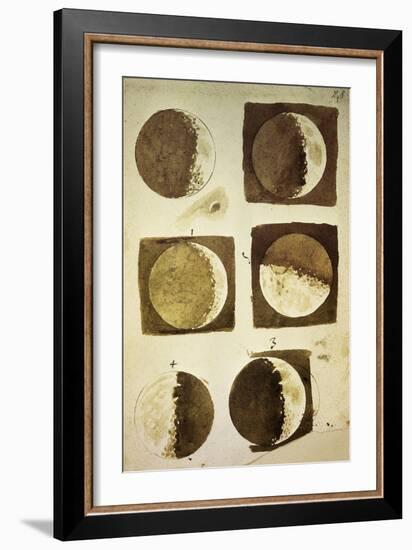 Sidereus Nuncius (Starry Messenger) with Drawings of Phases and Surface of Moon-Galileo Galilei-Framed Premium Giclee Print