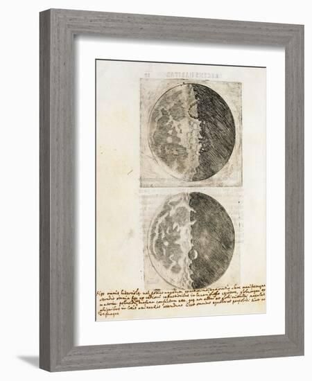 Sidereus Nuncius (Starry Messenger) with Drawings of the Phases and Surface of the Moon-Galileo Galilei-Framed Giclee Print