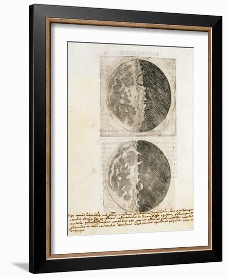 Sidereus Nuncius (Starry Messenger) with Drawings of the Phases and Surface of the Moon-Galileo Galilei-Framed Giclee Print