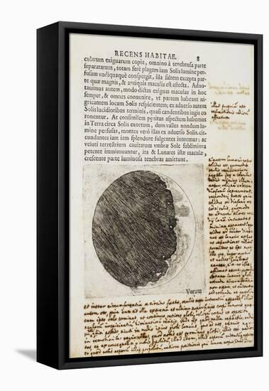 Sidereus Nuncius (Starry Messenger) with Drawings of the Phases and Surface of the Moon-Galileo Galilei-Framed Premier Image Canvas