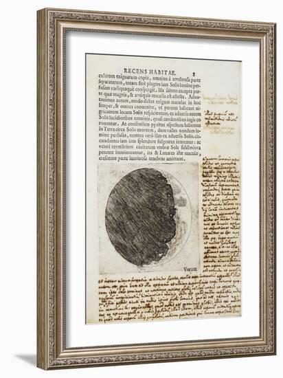 Sidereus Nuncius (Starry Messenger) with Drawings of the Phases and Surface of the Moon-Galileo Galilei-Framed Giclee Print