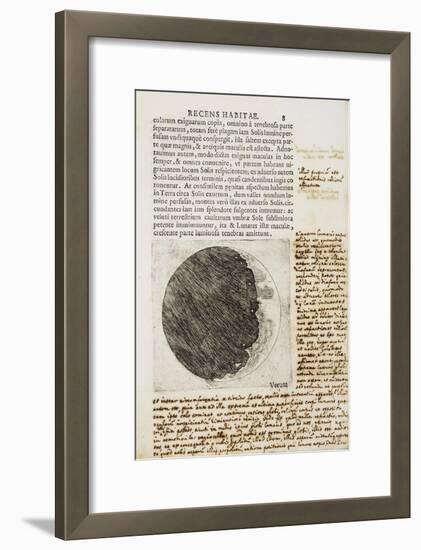 Sidereus Nuncius (Starry Messenger) with Drawings of the Phases and Surface of the Moon-Galileo Galilei-Framed Giclee Print