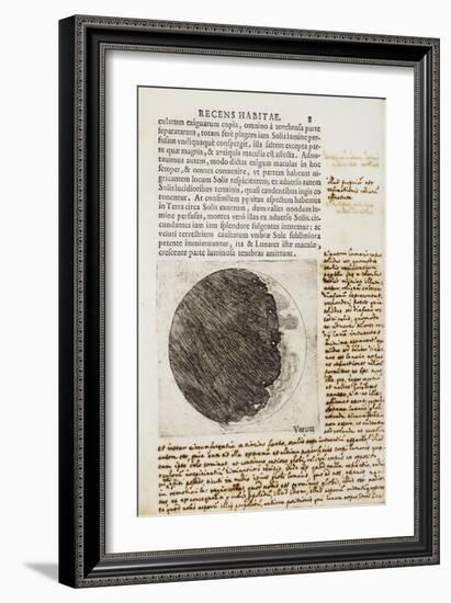 Sidereus Nuncius (Starry Messenger) with Drawings of the Phases and Surface of the Moon-Galileo Galilei-Framed Giclee Print