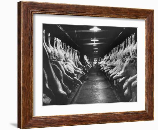 Sides of Beef at Les Halles Market-null-Framed Photographic Print