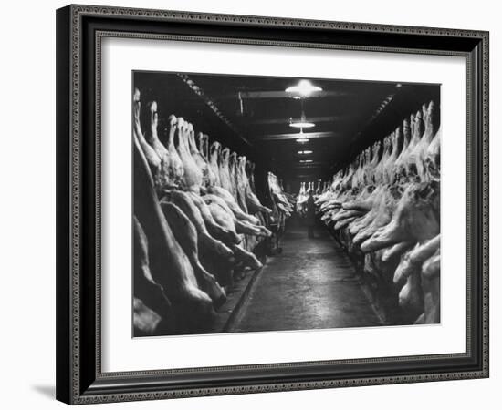 Sides of Beef at Les Halles Market-null-Framed Photographic Print