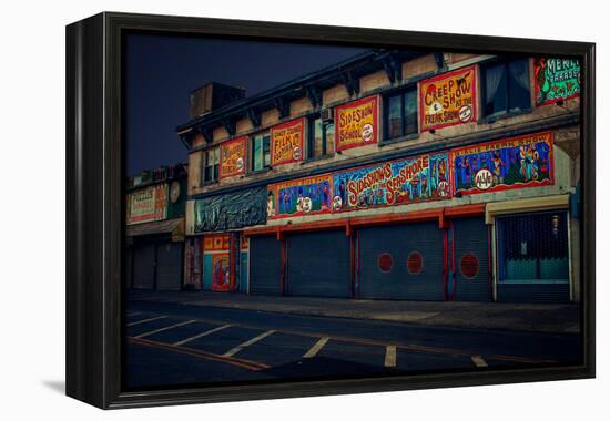 Sideshows at Coney Island New York B/W-null-Framed Stretched Canvas