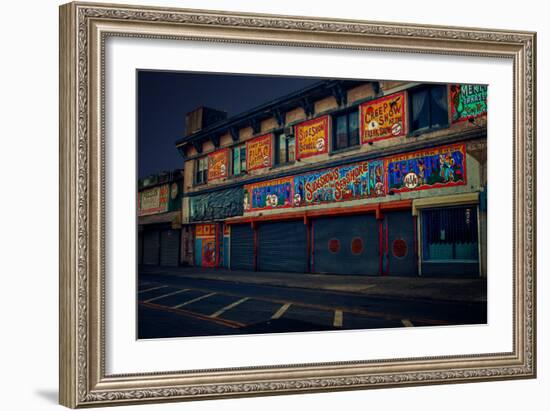 Sideshows at Coney Island New York B/W-null-Framed Photo