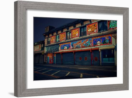 Sideshows at Coney Island New York B/W-null-Framed Photo