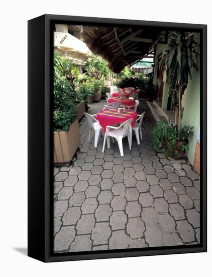 Sidewalk Cafe in Acapulco, Mexico-Terry Eggers-Framed Premier Image Canvas