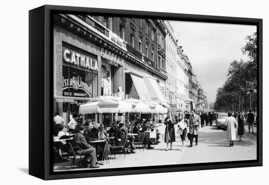 Sidewalk Cafe on the Champs-Elysees in Paris-Philip Gendreau-Framed Premier Image Canvas