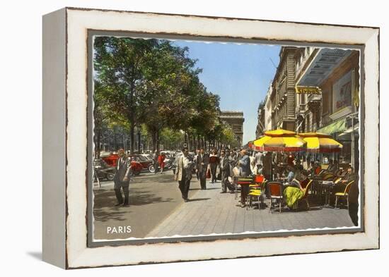 Sidewalk Cafes, Paris-null-Framed Stretched Canvas