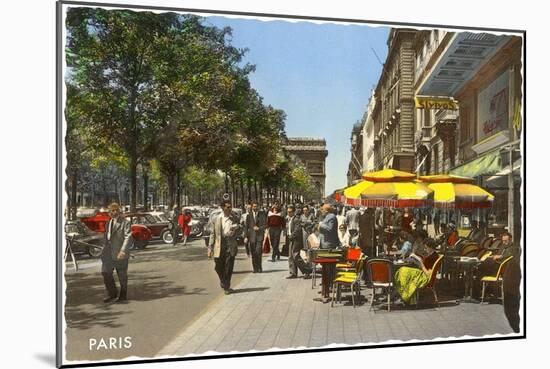 Sidewalk Cafes, Paris-null-Mounted Art Print