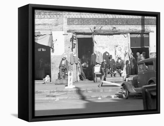 Sidewalk scene in Selma, Alabama, 1935-Walker Evans-Framed Premier Image Canvas